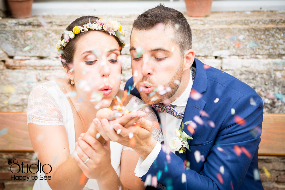 confettis pour un mariage tendance et coloré