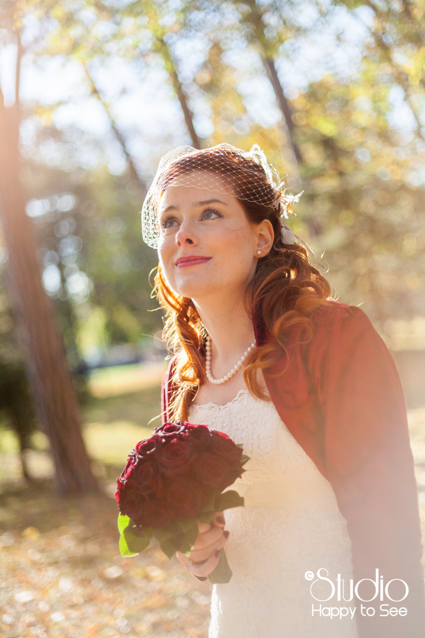 Portrait mariée retro chic