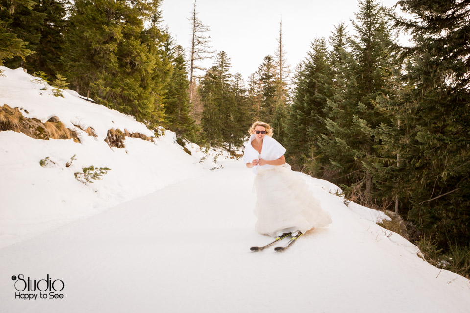 Mariage ski trash the dress