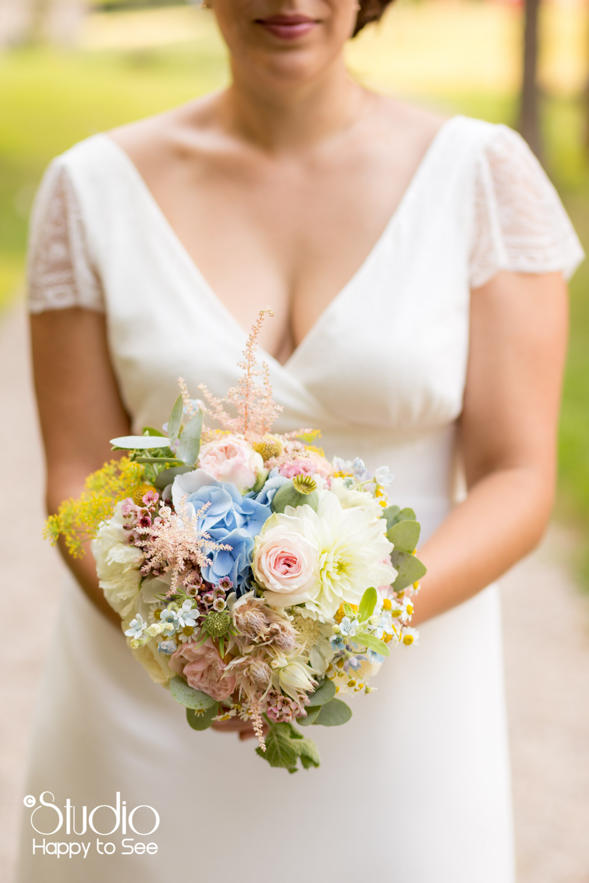 Bouquet de fleurs pastel et champetre