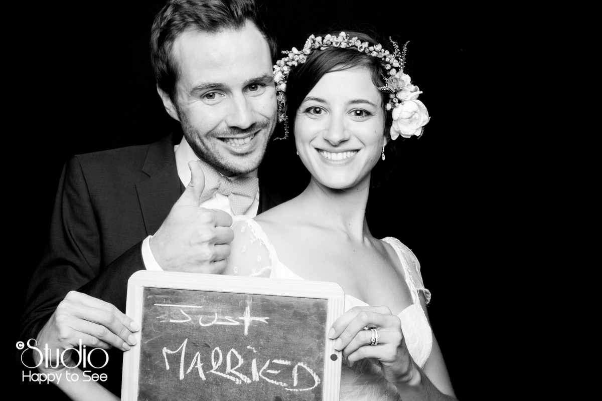 Photobooth mariage just married