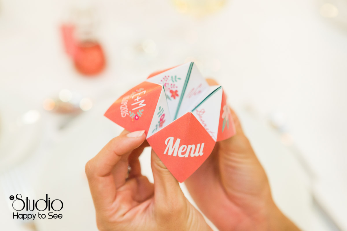mariage salle tir au vol menu en cocotte origami