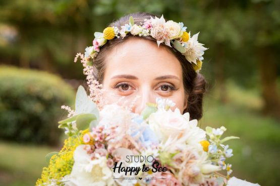 photographe mariage romantique bouquet de fleurs mariee