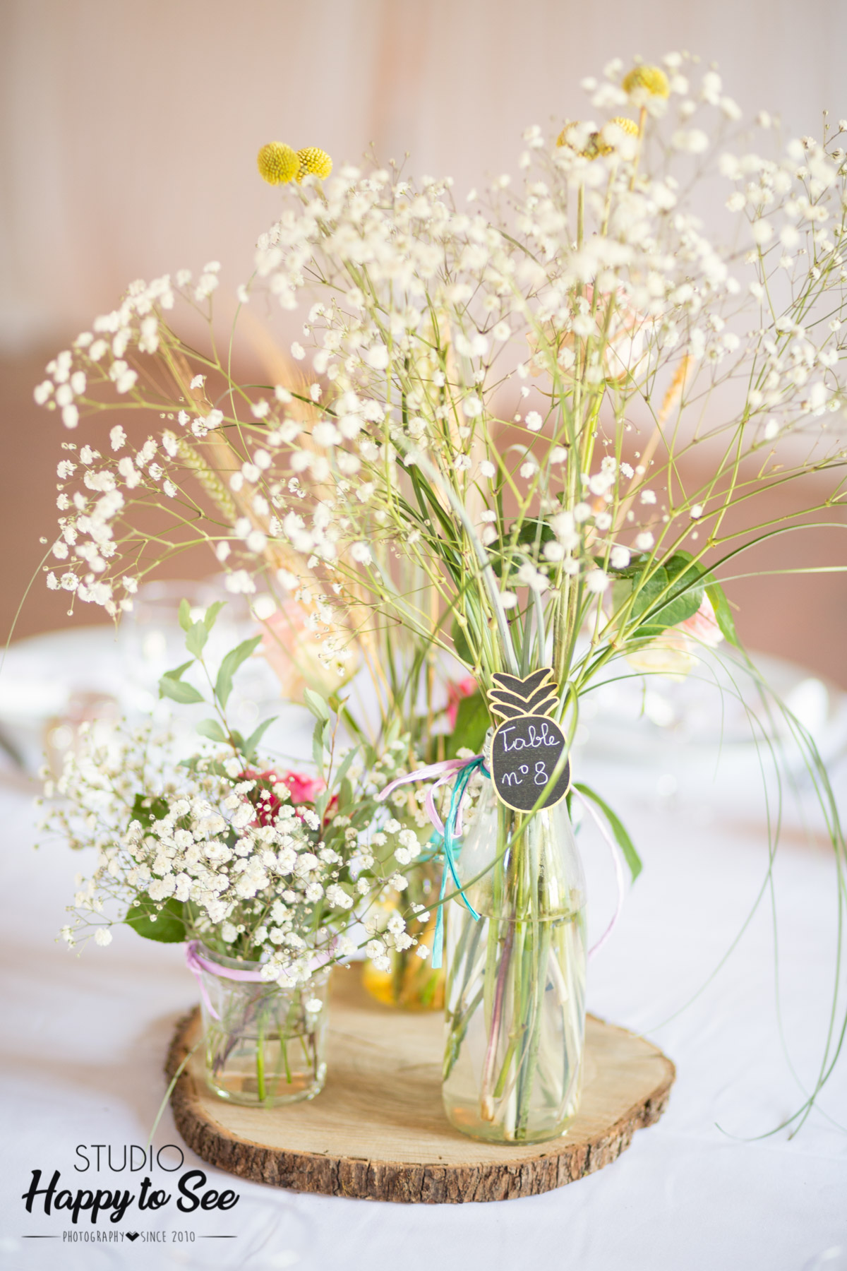 decoration florale champetre table mariage