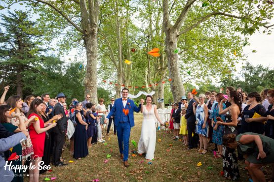 Mariage coloré chateau du croisillat